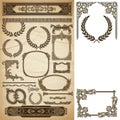 Vintage frames and borders collection isolated on white background Royalty Free Stock Photo