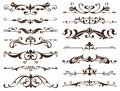 Vintage frames, corners, borders with delicate swirls in Art Nouveau decoration and design works with floral motifs vintage style Royalty Free Stock Photo