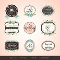 Vintage frames and design elements for wedding invitation