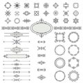 Vintage frames, dividers and design elements. Royalty Free Stock Photo