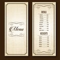 Vintage Frames Restaurant Bar Food Drinks cafe Menu brown background Vector illustrtor 08 Royalty Free Stock Photo