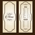 Vintage Frames Restaurant Bar Food Drinks cafe Menu brown background Vector illustrtor 09 Royalty Free Stock Photo