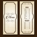 Vintage Frames Restaurant Bar Food Drinks cafe Menu brown background Vector illustrtor 11 Royalty Free Stock Photo