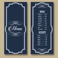 Vintage Frames Restaurant Bar Food Drinks cafe Menu Vector 05