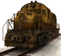 Vintage Freight Train Illustration Isolated