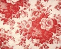 Vintage French Floral Toile Red pattern.