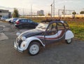 Vintage French popular car Citroen 2CV in evening warm light Royalty Free Stock Photo