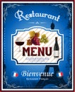 Vintage french restaurant menu and poster design Royalty Free Stock Photo