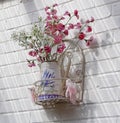 Vintage french shabby chic flower vase Royalty Free Stock Photo