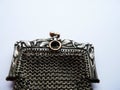 Vintage french sterling silver purse engraved Royalty Free Stock Photo