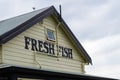 Vintage fresh fish sign at the fish market