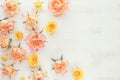 Vintage fresh rose floral background