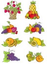 Vintage fruits set Royalty Free Stock Photo