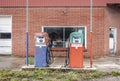 Vintage fuel pomp at closed petrol station