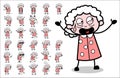 Vintage Funny Old Granny - Set of Concepts Vector illustrations