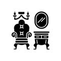 Vintage furniture black glyph icon