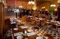 Vintage furniture, decor inside classic restaurant Pelican, opened in 17th centure