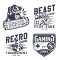 Vintage gaming emblems set