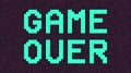 Vintage gaming game over text, retro background digital display screen