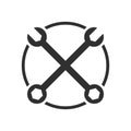 Vintage Garage Crossed Wrenches Symbol Design