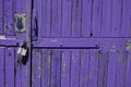 Vintage garage door background, purple grunge wood texture