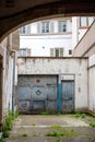 Vintage garage inscription on the old rusty door in central Strasbourg Royalty Free Stock Photo