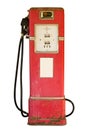 Vintage gas pump on white