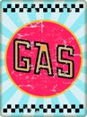 Vintage gas station sign,retro style vector illustration