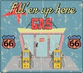 Vintage gas station sign, grungy and retro style vector Royalty Free Stock Photo