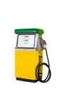 Vintage gasoline fuel pump dispenser isolated with clipping path Royalty Free Stock Photo