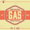 Vintage Gasoline Sign - Retro Template