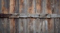 A vintage gate with cracked wood and rusty metal details