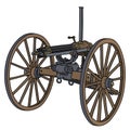 The vintage Gatling machine gun Royalty Free Stock Photo