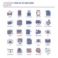 Vintage GDPR Icon set - 25 Flat Line icon set