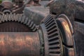 Vintage gear wheel in colonial factory