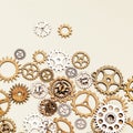 Vintage gear wheels on light background