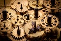 Vintage gears and cogs from old mechanism Royalty Free Stock Photo