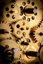 Vintage gears and cogs from old mechanism Royalty Free Stock Photo
