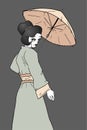 Vintage geisha illustration