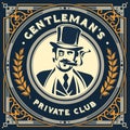 Vintage gentleman emblem, signage