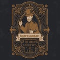 Vintage gentleman emblem, signage