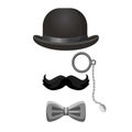 Vintage gentleman set in black and grey colors Royalty Free Stock Photo