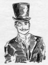 Vintage gentleman sketch