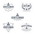 Vintage Gentleman suit badge and label in white background