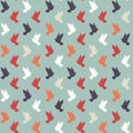 Vintage geometric colorful pigeon pattern