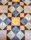 Vintage Geometric Patterned Cement Floor Tiles Royalty Free Stock Photo