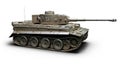 Vintage German World War 2 armored Panzer heavy combat tank on a white background. WWII Royalty Free Stock Photo