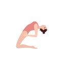 Vintage Girl making Yoga Asana Vector Illustration, Clipart