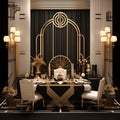 Vintage Glamour Art Deco-Inspired Dining Setup