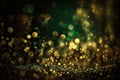 Vintage Glamour: Glittering Gold and Green Background